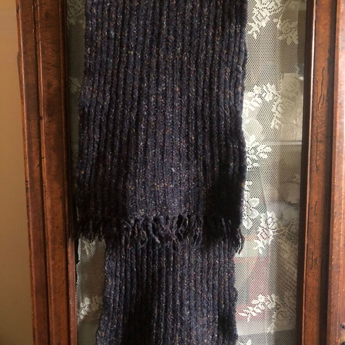 Wool scarf like new, melange blue multicolor
