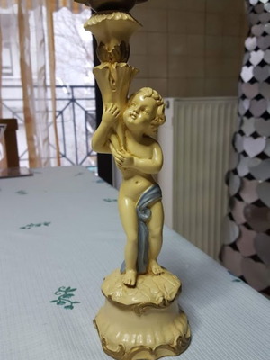 Αναγεννησιακό κηροπήγιο μεταχειρισμένο, vintage, πέτρινο, δεκαετίας 70'