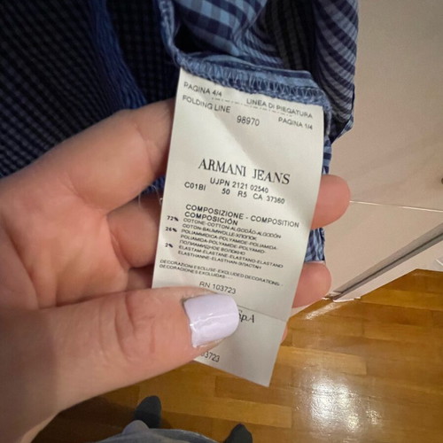 Armani Jeans shirt blue checkered like new, size S