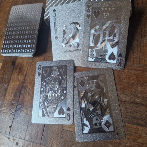 Silver waterproof playing cards deck