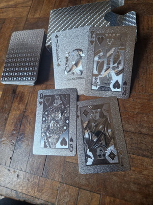 Silver waterproof playing cards deck