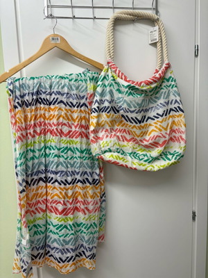 Τσάντα και φουλάρι/παρεό Ble Resort Collection καινούργια, πολύχρωμα