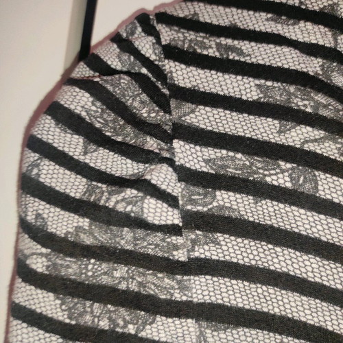 Opposé Black and White Striped Babydoll Dress Tunic Like New