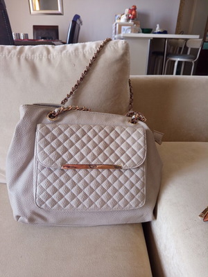 Carpisa shoulder bag used, beige with animal lining