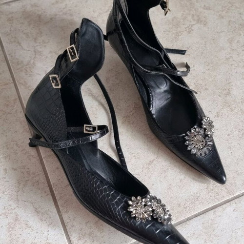 Erdem X H&M shoes like new, black leather, size 41
