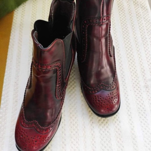 Burgundy ankle boots