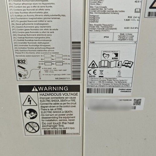 LG Therma V R32 Monobloc Heat Pump 14kW Single Phase 65°C like new