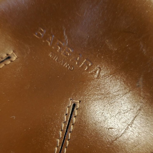 Barbara Milano leather shoulder bag used, brown, made in Italy