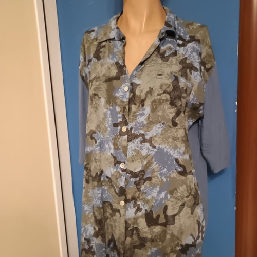 Γυναικείο πουκάμισο σαν καινούργιο, one size, μπλε, 100% βισκόζη