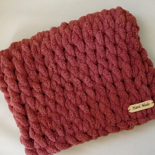 Handmade Puffy Alize Cosmetic Bag in Brick Color made to order