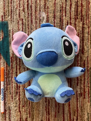 Stich plush toy used, approx. 15cm with suction cup