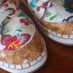 Women's floral shoes with laces and zipper like new, size 41, multicolor