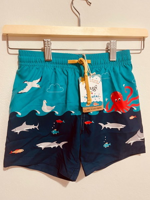 Frugi boys' swim shorts new, blue multicolor