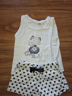 Mayoral set for 3-year-old girl like new, white polka dots