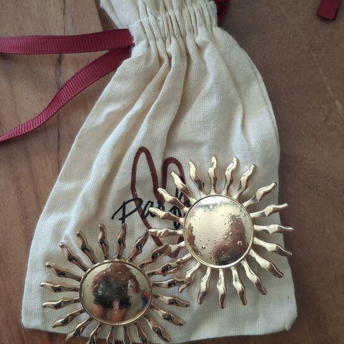 Sun earrings Parfois new, gold tone stainless steel