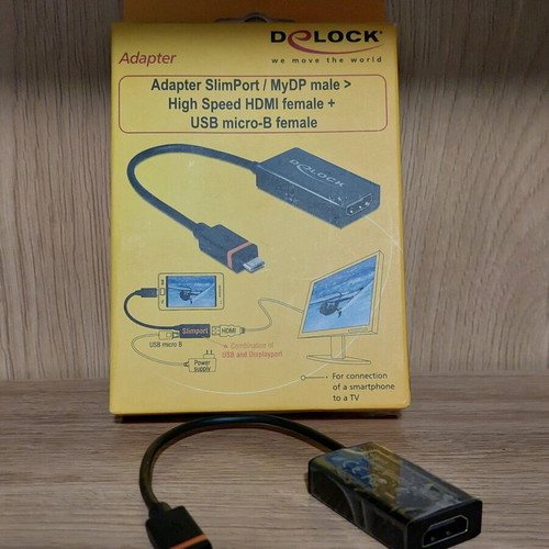 Adapter SlimPort / MyDP male to HDMI female and USB micro-B female new