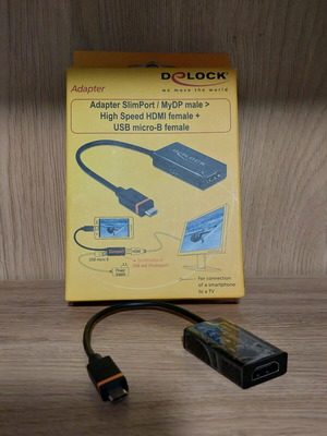 Adapter SlimPort / MyDP male to HDMI female and USB micro-B female new