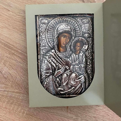 Silver Icon Panagia Odigitria 950 Silver 16.5 x 22.5 cm