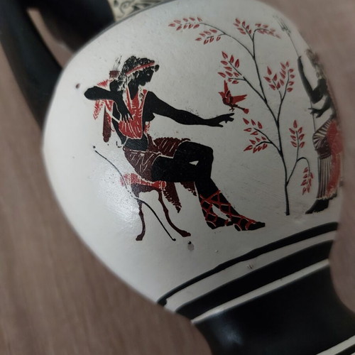 Handmade ceramic decorative vase 15 cm vintage 1980s made in Greece