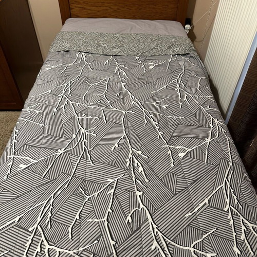Handmade MDF walnut veneer bed like new with mattress and drawers