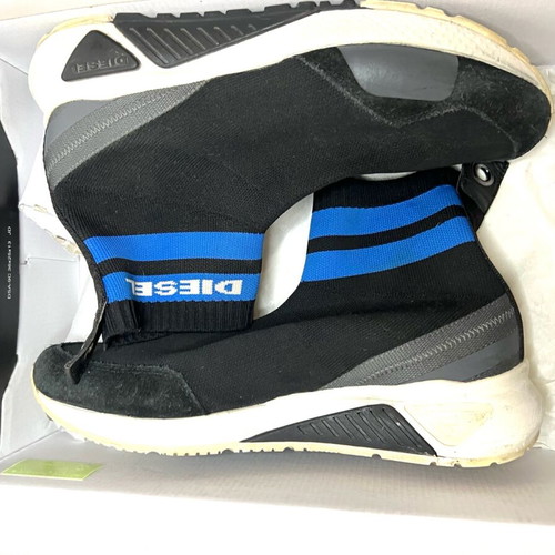 Diesel black sock athletic shoes used, size 42, black-blue