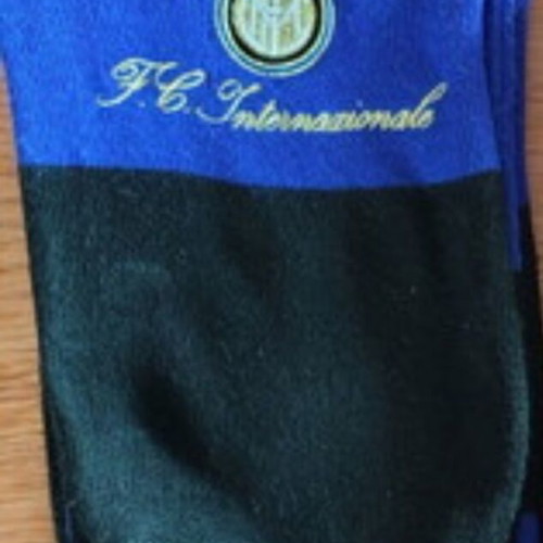 Inter FC authentic scarf, blue, double-sided, thick knit with fringes