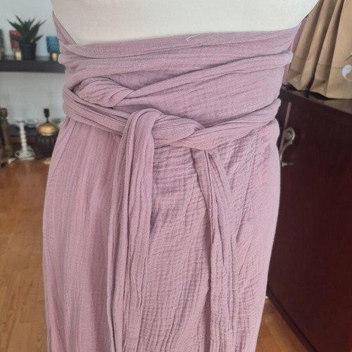 Rien set skirt kimono new, pink and purple organic cotton gauze
