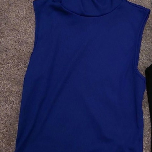 Sleeveless top with turtleneck electric blue, new