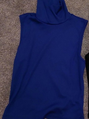 Sleeveless top with turtleneck electric blue, new