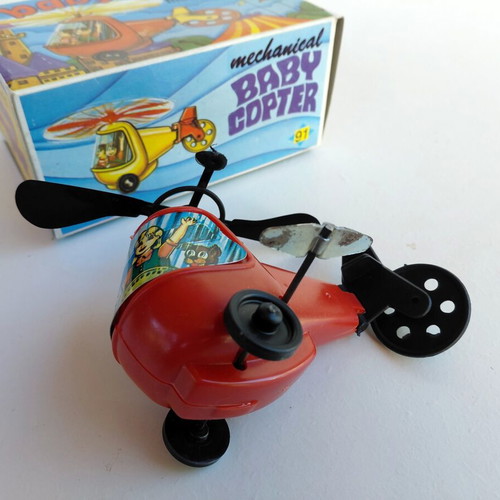 Wind-up Helicopter Toy 1960s Priftis New