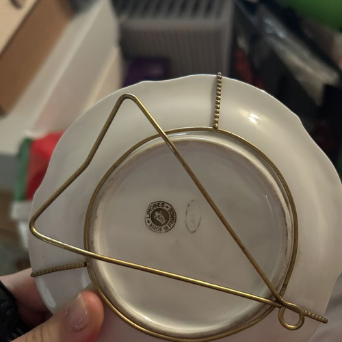 Limoges decorative plate with gold leaf like new