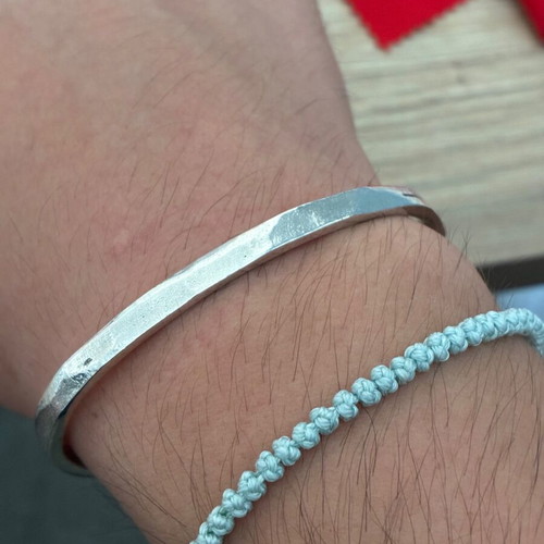 PALM Cuff bracelet, 925 sterling silver, men's handmade