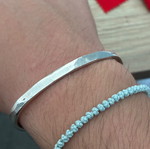 PALM Cuff bracelet, 925 sterling silver, men's handmade