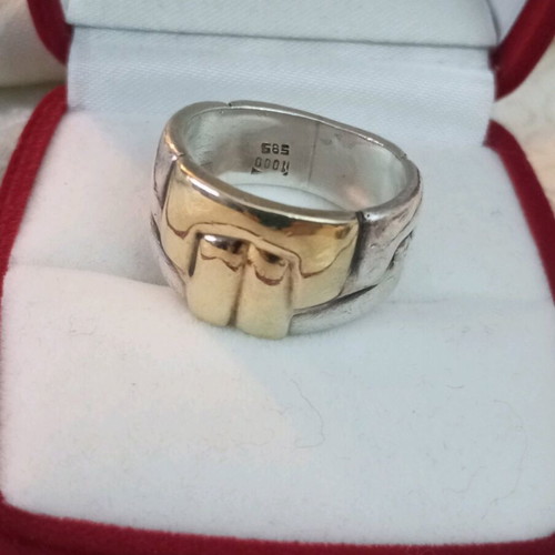 Silver-gold ring used 1000 silver and 585 gold No.54