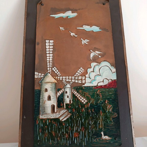 Handmade copper painting used