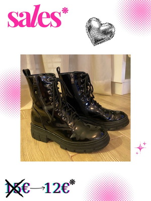 Γυναικείο λουστρινένιο αρβυλάκι Migato μεταχειρισμένο, μαύρο, νούμερο 38