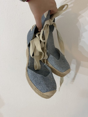 Pull & Bear platforms size EU 39 like new, blue and beige