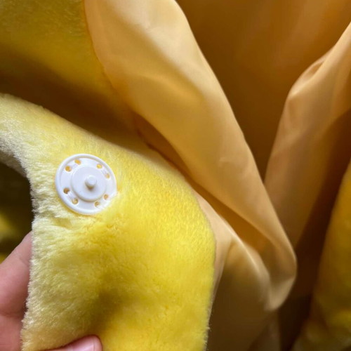 Yellow faux fur coat new, statement jacket