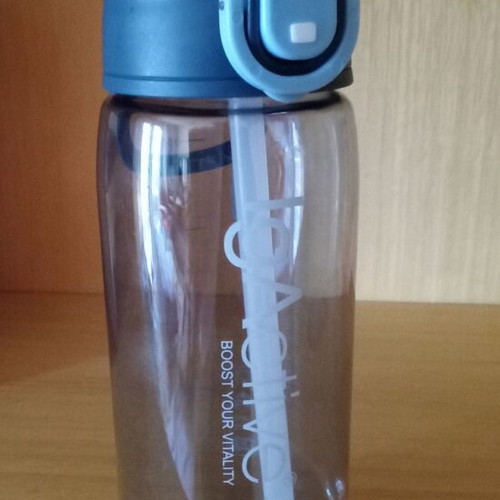 Training water bottle gray, height 22 cm