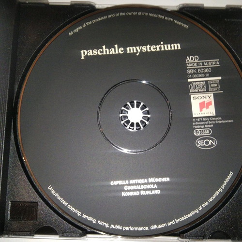 Capella Antiqua München Paschale Mysterium CD used, classical