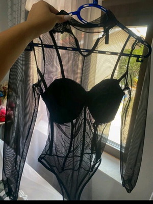 Caramela transparent bodysuit XS black like new
