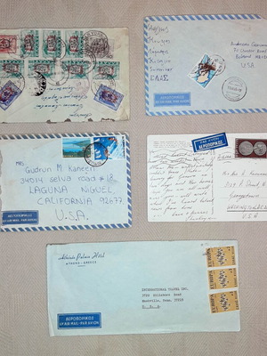 Used correspondence envelopes pack of 4 and one Cart postal