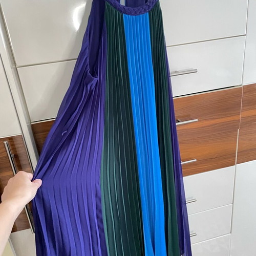 Massimo Dutti Pleated Halter Dress new, blue and green, sizes M and L