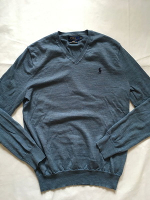 Polo Ralph Lauren Merino пуловер slim fit синьо, като ново, размер L