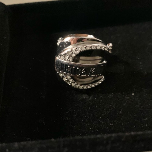 Just Cavalli silver ring with Swarovski stones like new size 16.5