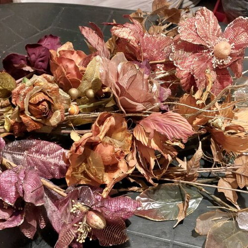 Fabric flowers like new, pack of 17 pieces, 60-70cm