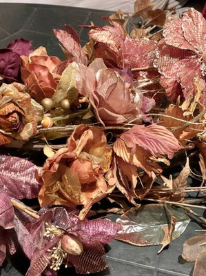 Fabric flowers like new, pack of 17 pieces, 60-70cm