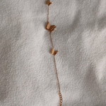 Steel chain bracelet used with 3 butterflies pink gold color