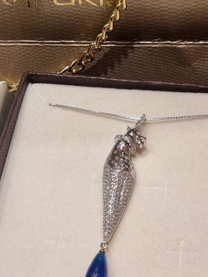 Panther pendant necklace silver 925 with chain, platinum plated