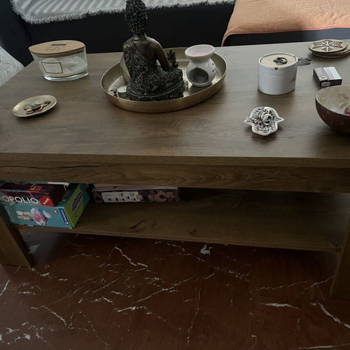 Complete bedroom set used, includes bed, nightstands, drawers, TV unit, coffee table